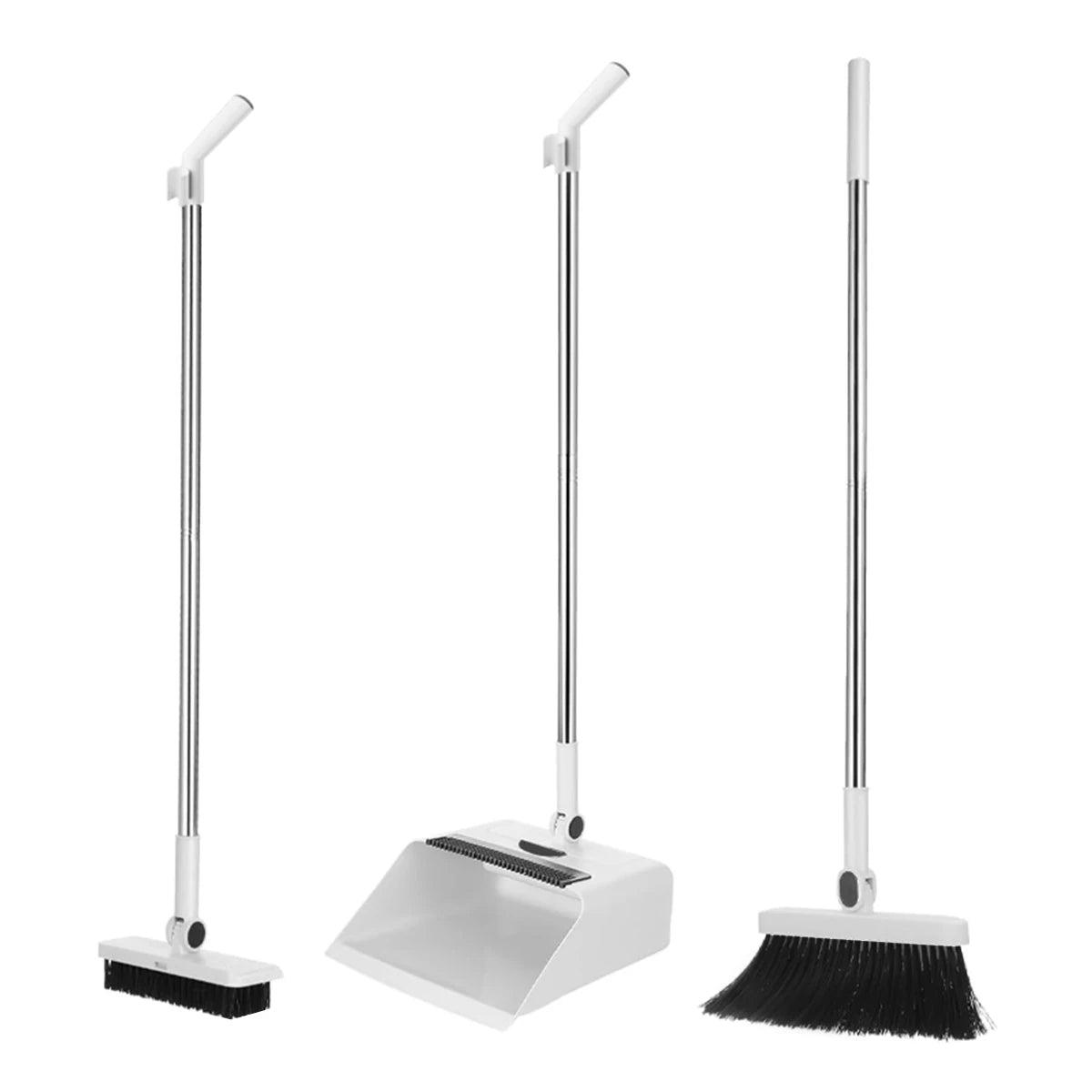 3-in-1 Broom and Dustpan Set – Long-Handled Floor Cleaning Brush